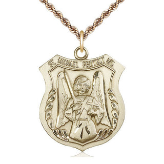 14kt Gold Saint Michael the Archangel Medal