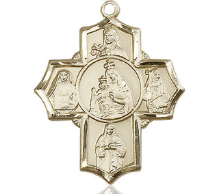 14kt Gold Filled Our Lady of Mount Carmel 5-Way Medal
