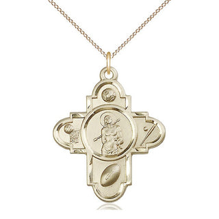 14kt Gold Sports 5-Way St Sebastian Medal