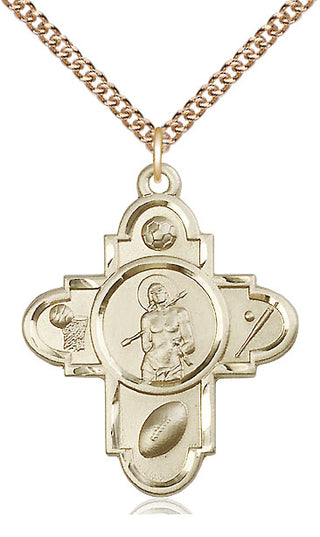 14kt Gold Sports 5-Way St Sebastian Medal