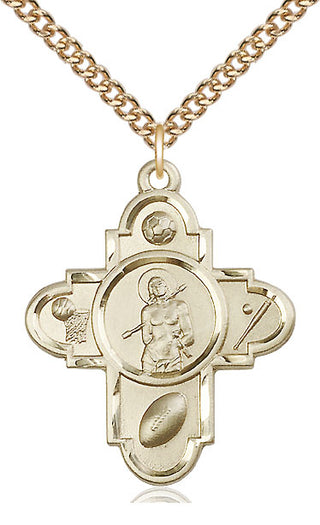 14kt Gold Sports 5-Way St Sebastian Medal