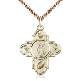 14kt Gold Sports 5-Way St Sebastian Medal