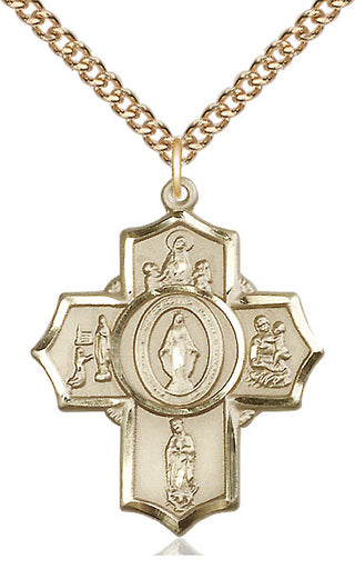 14kt Gold Filled Apparitions Medal Catholic Jewelry