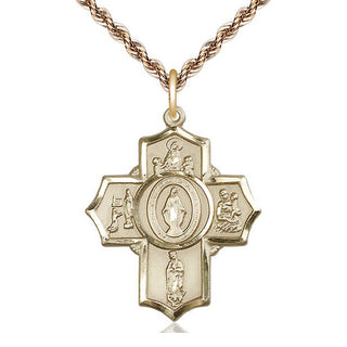 14kt Gold Filled Apparitions Medal Catholic Jewelry