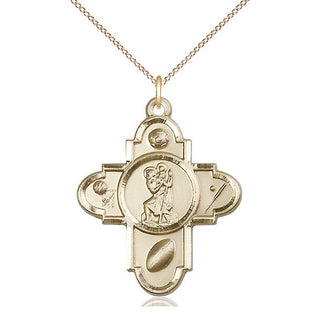 14kt Gold Sports 5-Way St Christopher Medal