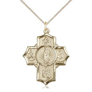 14kt Gold Filled 5-Way Motherhood Medal Catholic Jewelry