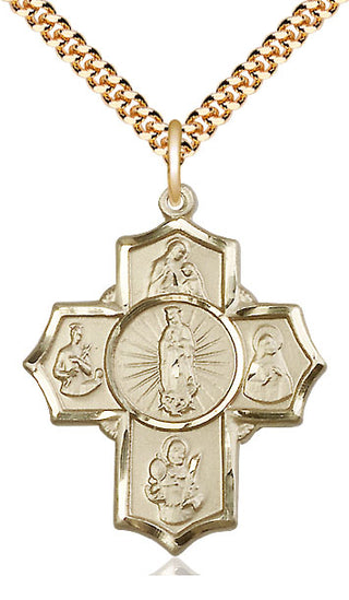 14kt Gold Filled 5-Way Motherhood Medal Catholic Jewelry