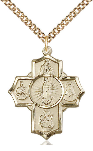 14kt Gold Filled 5-Way Motherhood Medal Catholic Jewelry