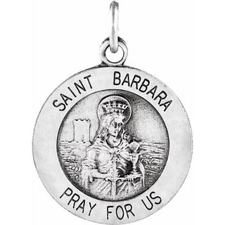 Sterling Silver Saint Barbara Medal