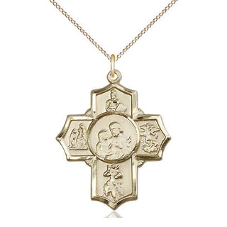 14kt Gold Filled 5-Way Firefighter Medal Catholic Jewelry