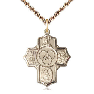 14kt Gold Blended Family 5-Way Medal