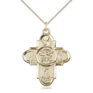 14kt Gold Our Lady 5-Way Medal