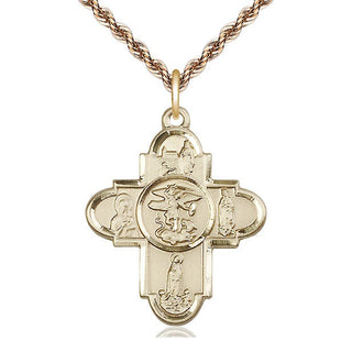 14kt Gold Our Lady 5-Way Medal
