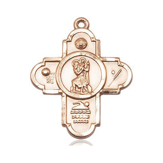 14kt Gold Filled 5-Way St Christopher Sports Medal