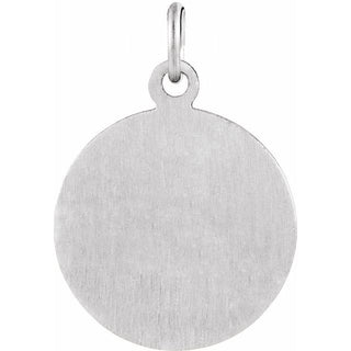 14K White 15 mm Round St. Luke Medal