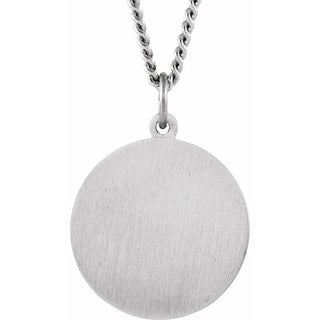 Sterling Silver 22 mm Round St. Joseph Medal 24" Necklace