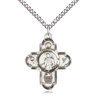 Sterling Silver 5-Way St Sebastian Sports Medal Catholic Jewelry