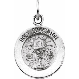 Sterling Silver 12 mm Round Holy Communion Medal