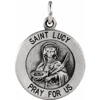 Sterling Silver 15 mm Saint Lucy Medal  