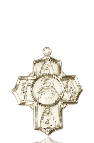 14kt Gold Scapular 5-Way Medal