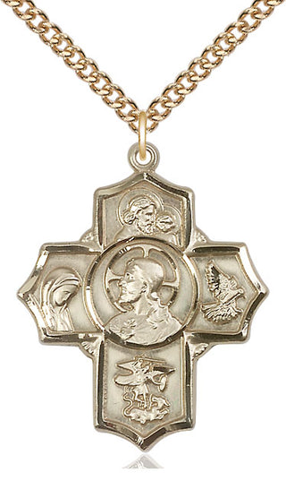 14kt Gold Filled Sacred Heart 5-Way Medal Catholic Jewelry