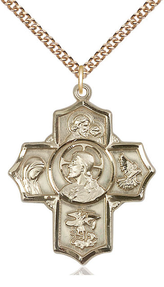 14kt Gold Sacred Heart 5-Way Medal