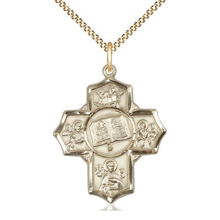 14kt Gold Filled Apostle 5-Way Medal Catholic Jewelry