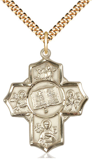 14kt Gold Filled Apostle 5-Way Medal Catholic Jewelry