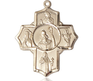 14kt Gold Irish 5-Way Medal