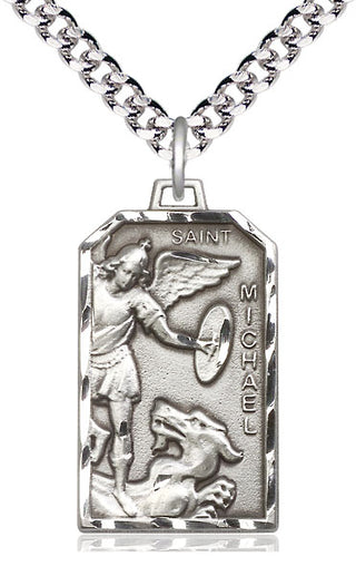 Pewter Saint Michael the Archangel Medal Catholic Jewelry Engraved Catholic Saint Jewelry