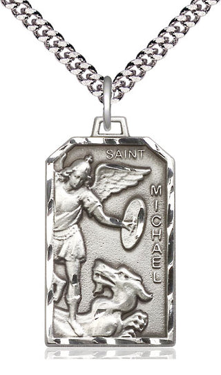 Pewter Saint Michael the Archangel Medal Catholic Jewelry Engraved Catholic Saint Jewelry