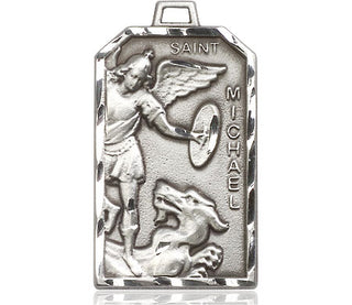 Sterling Silver Saint Michael the Archangel Medal Catholic Jewelry Engraved Catholic Saint Jewelry