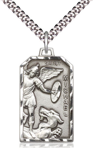 Sterling Silver Saint Michael the Archangel Medal Catholic Jewelry Engraved Catholic Saint Jewelry