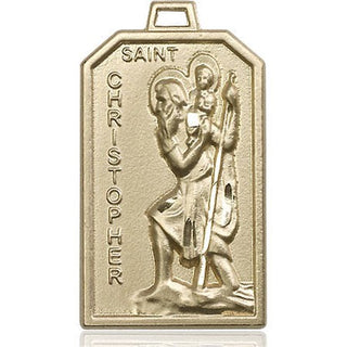 14kt Gold Filled Saint Christopher Medal Engraved Catholic Saint Jewelry