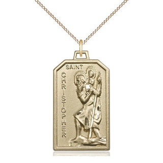 14kt Gold Filled Saint Christopher Medal Catholic Jewelry Engraved Catholic Saint Jewelry