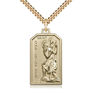 14kt Gold Filled Saint Christopher Medal Catholic Jewelry Engraved Catholic Saint Jewelry