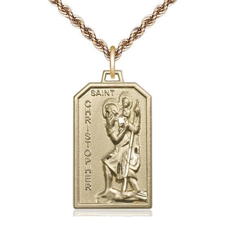 14kt Gold Filled Saint Christopher Medal Catholic Jewelry Engraved Catholic Saint Jewelry