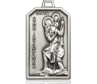 Sterling Silver Saint Christopher Medal Catholic Jewelry Engraved Catholic Saint Jewelry