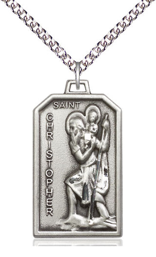 Sterling Silver Saint Christopher Medal Catholic Jewelry Engraved Catholic Saint Jewelry
