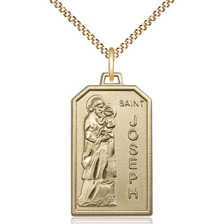 14kt Gold Filled Saint Jospeh Medal Catholic Jewelry Engraved Catholic Saint Jewelry