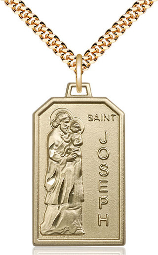 14kt Gold Filled Saint Jospeh Medal Catholic Jewelry Engraved Catholic Saint Jewelry