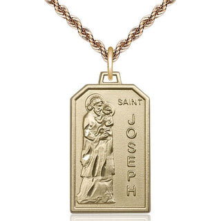 14kt Gold Filled Saint Jospeh Medal Catholic Jewelry Engraved Catholic Saint Jewelry