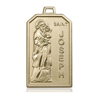 14kt Gold Saint Jospeh Medal Engraved Catholic Saint Jewelry
