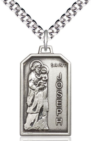 Sterling Silver Saint Jospeh Medal Catholic Jewelry Engraved Catholic Saint Jewelry