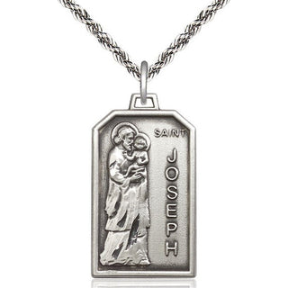 Sterling Silver Saint Jospeh Medal Catholic Jewelry Engraved Catholic Saint Jewelry
