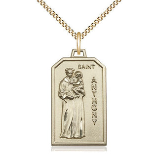 14kt Gold Filled Saint Anthony Medal Catholic Jewelry Engraved Catholic Saint Jewelry