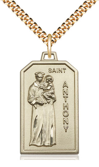 14kt Gold Filled Saint Anthony Medal Catholic Jewelry Engraved Catholic Saint Jewelry