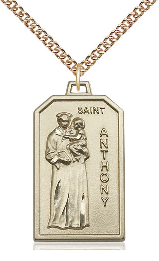 14kt Gold Filled Saint Anthony Medal Catholic Jewelry Engraved Catholic Saint Jewelry