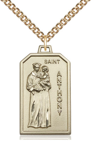 14kt Gold Filled Saint Anthony Medal Catholic Jewelry Engraved Catholic Saint Jewelry