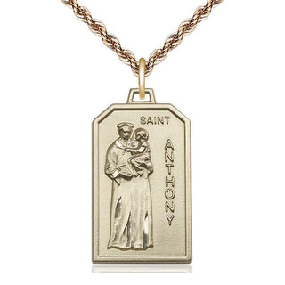 14kt Gold Filled Saint Anthony Medal Catholic Jewelry Engraved Catholic Saint Jewelry
